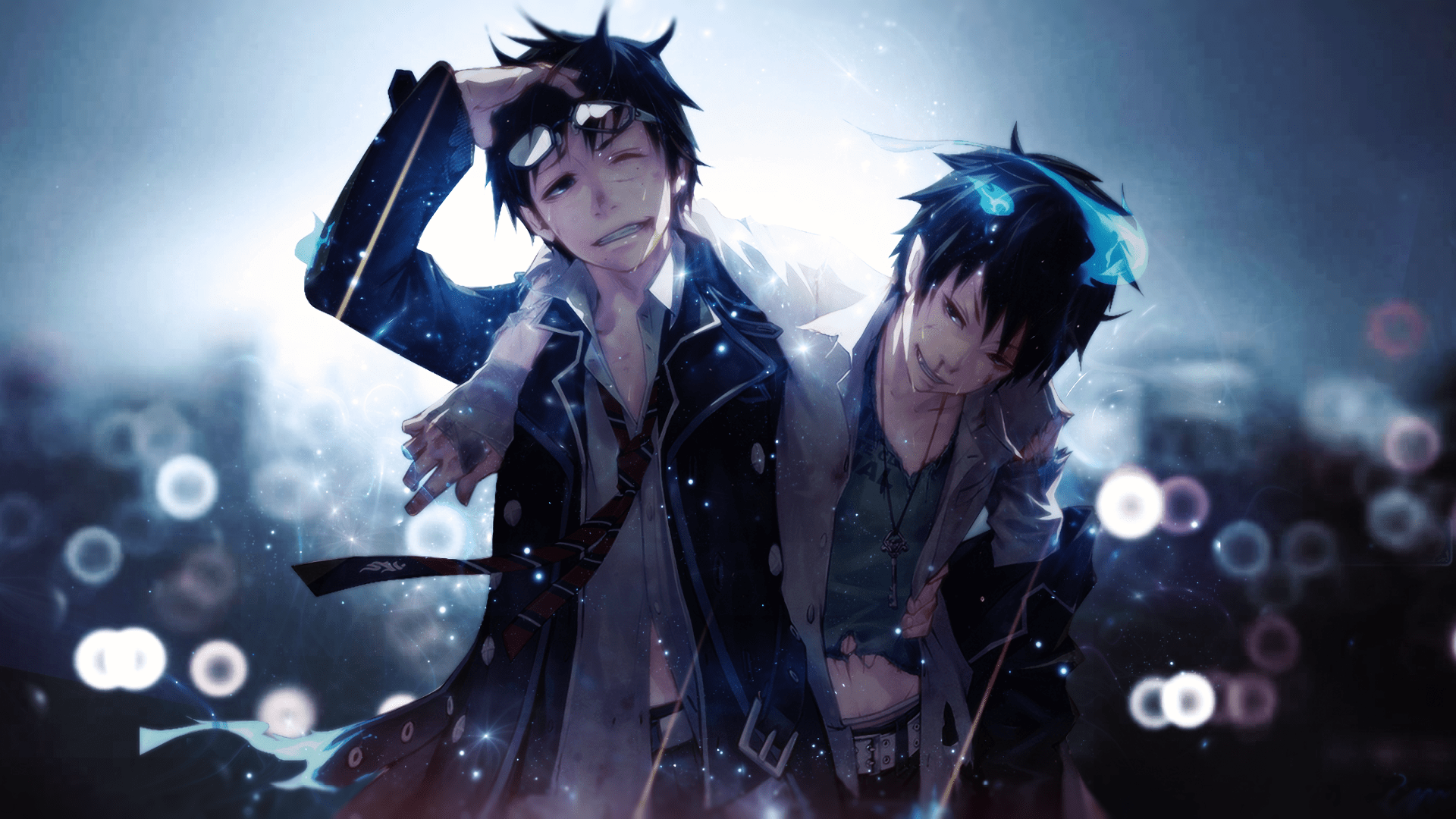 Blue Exorcist HD Wallpaper Dual Realms of Rin and Yukio by Aditalfian