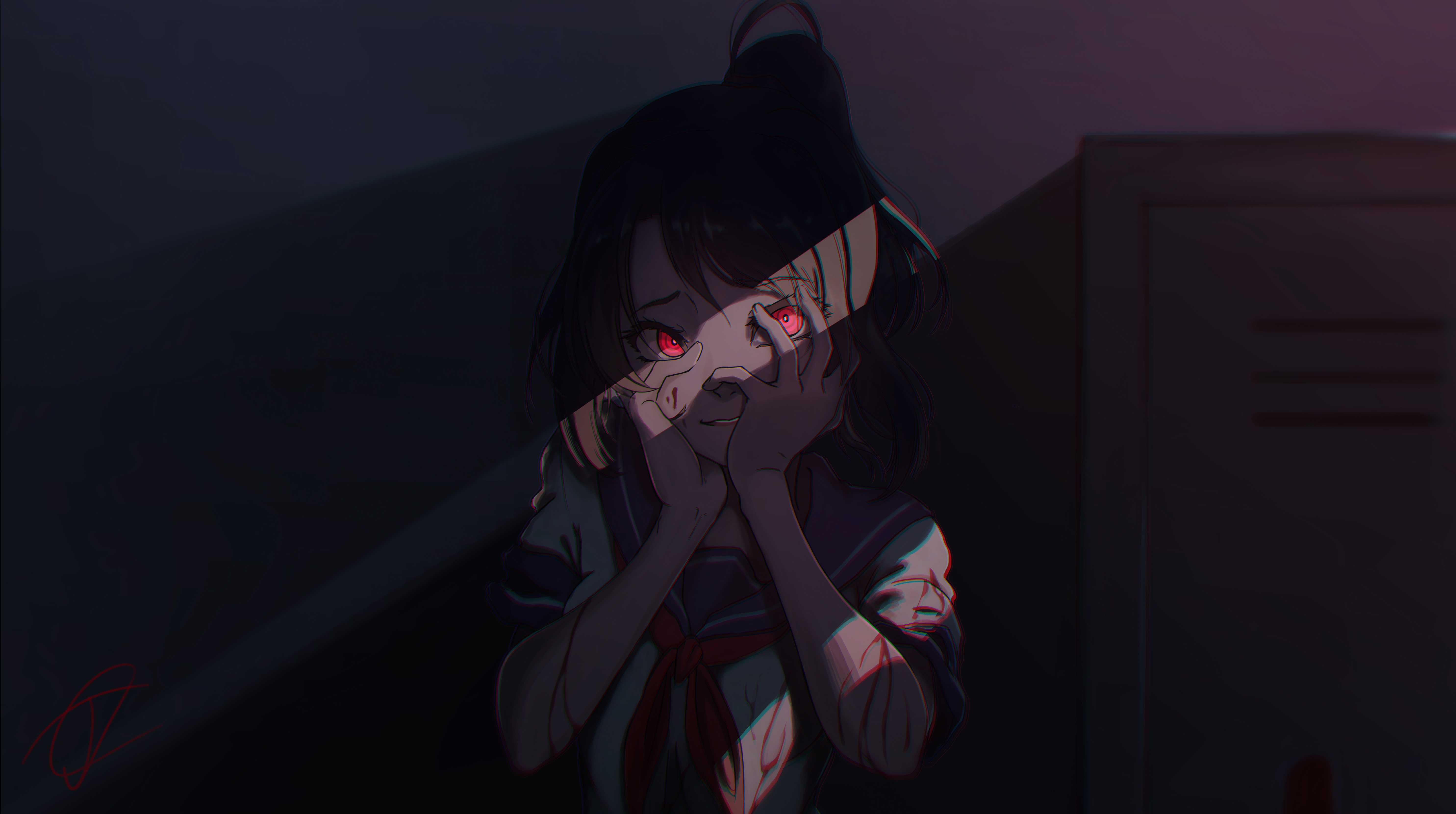 Yanderechan in the shadows 5k Retina Ultra HD Wallpaper