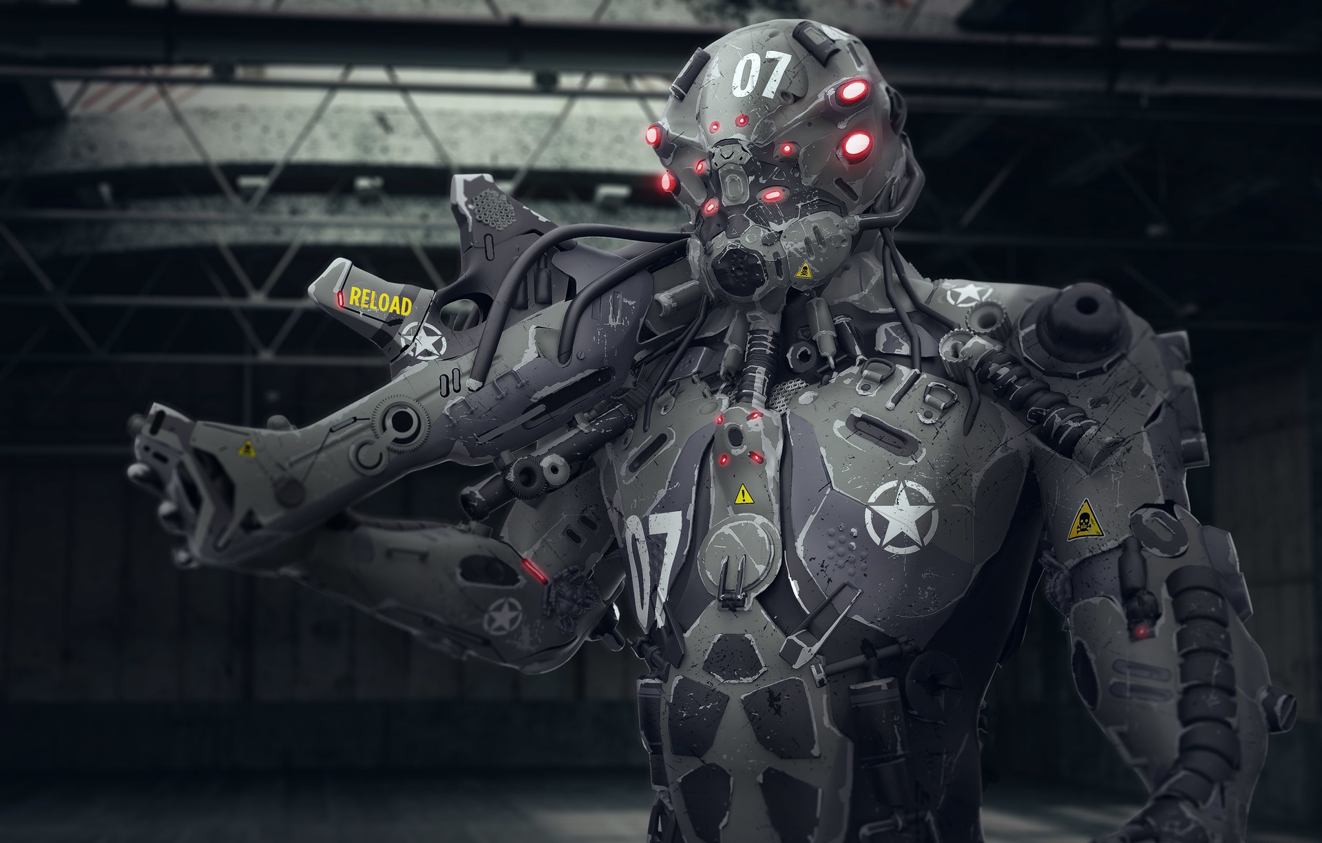 Download Futuristic Weapon Warrior Sci Fi HD Wallpaper