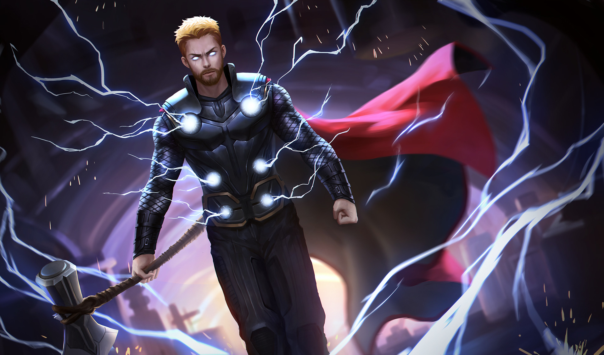 Thor With His New Hammer In Avengers Infinity War by Xinlei Zhao
