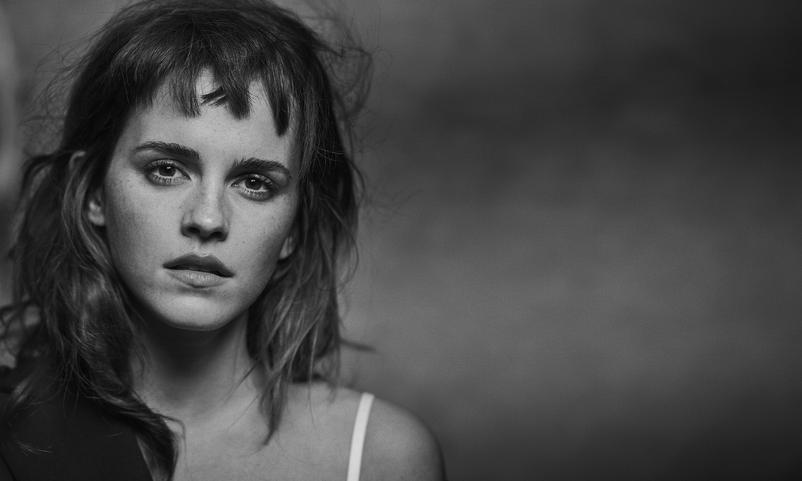 Download Black & White Actress English Celebrity Emma Watson HD Wallpaper