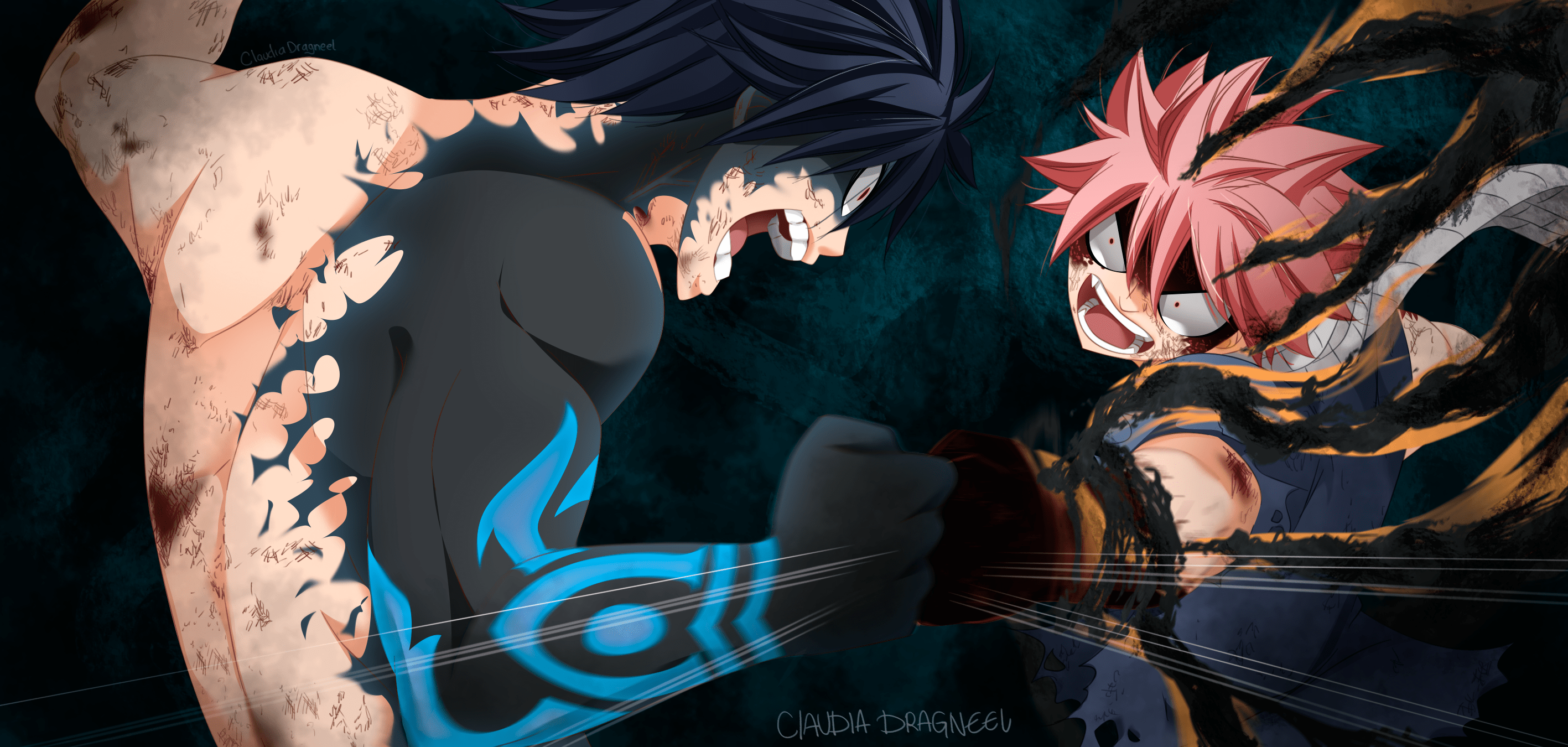Download Gray Fullbuster Natsu Dragneel Anime Fairy Tail HD Wallpaper by Claudiadragneel