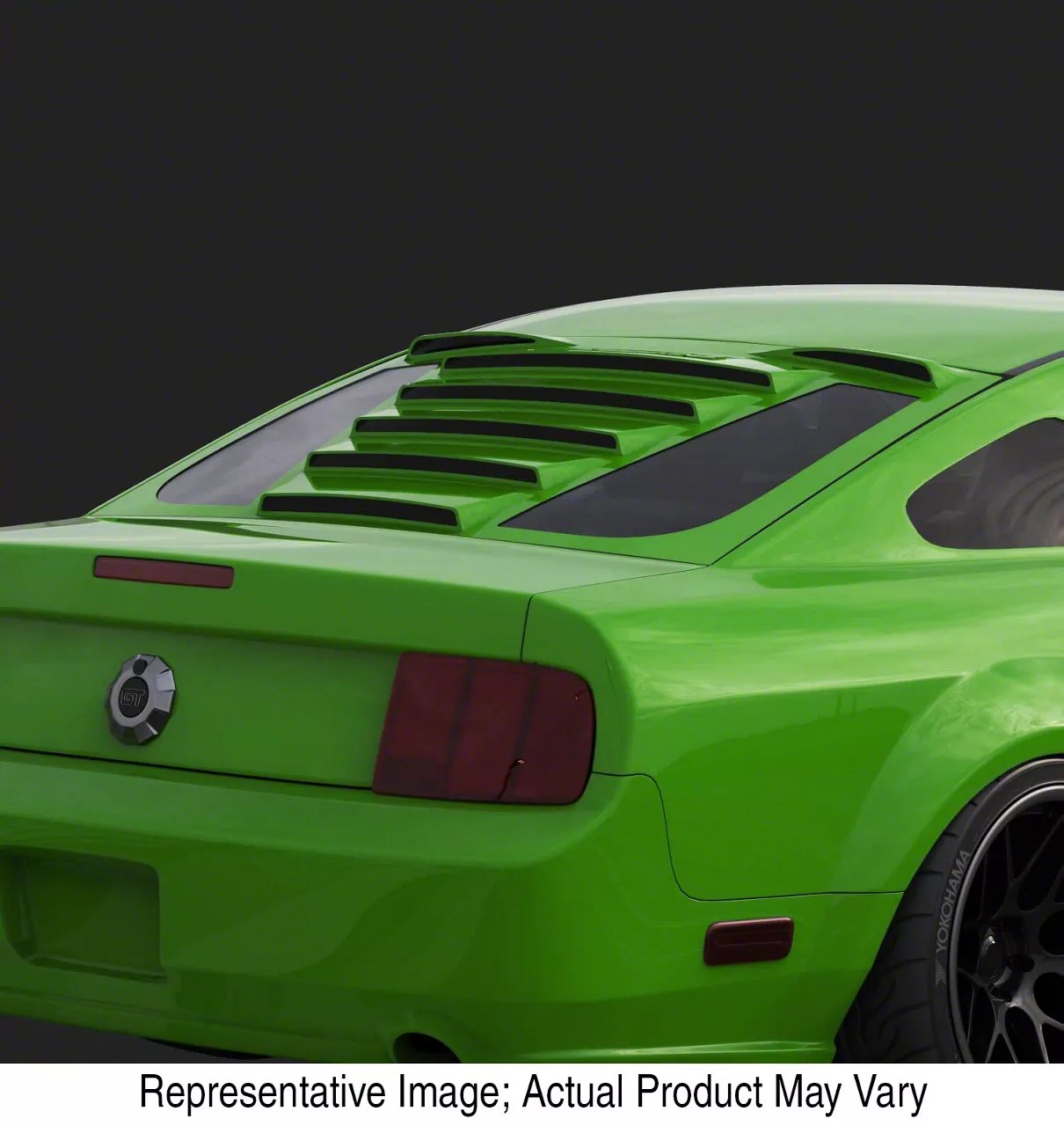 Mustang Tekno 1 Rear Window Louvers; Satin Black (0514 Mustang Coupe