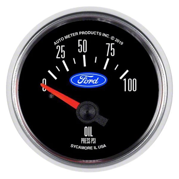 Auto Meter Mustang Oil Pressure Gauge with Ford Logo; Electrical 880821