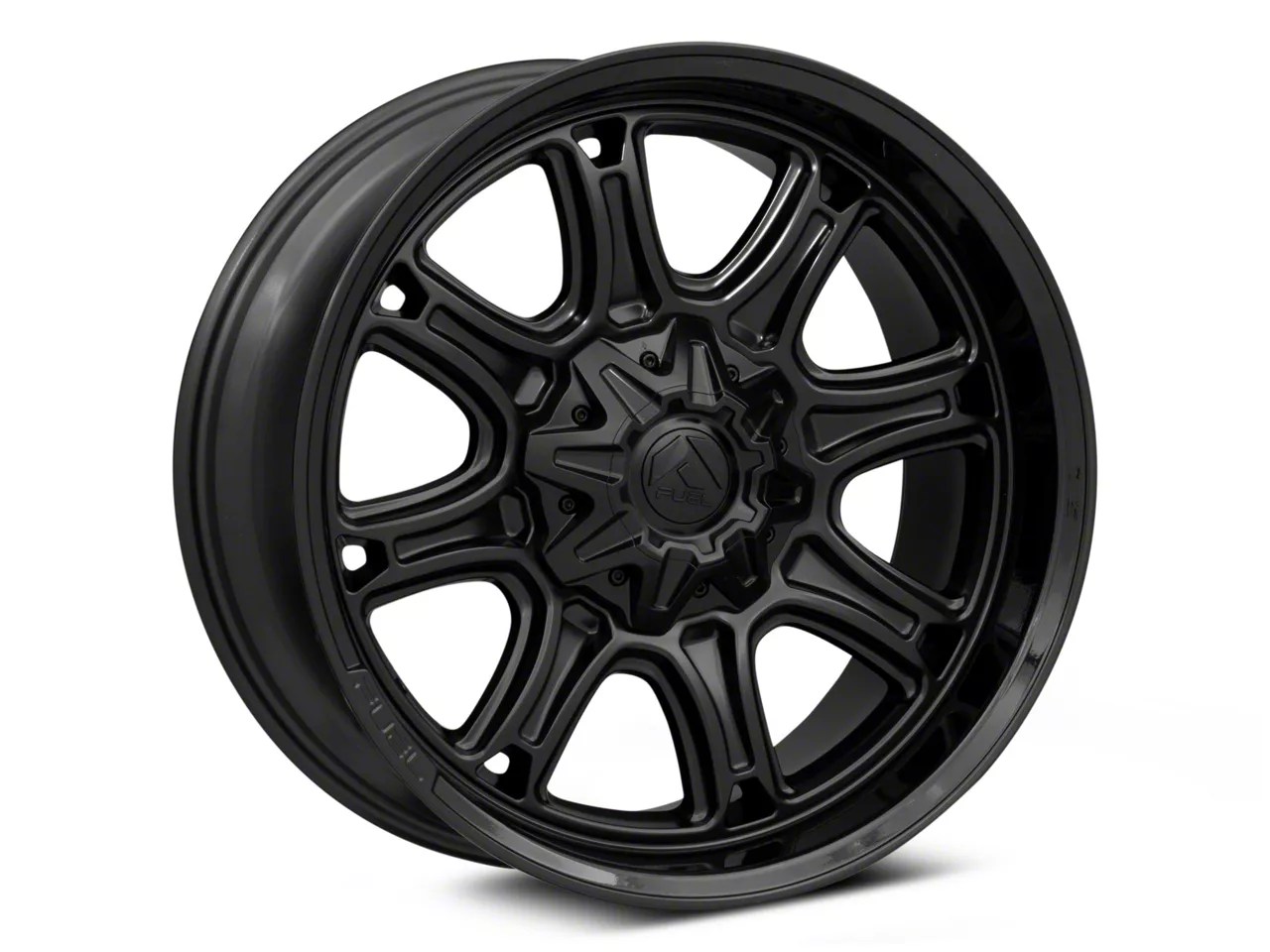 Fuel Wheels Tahoe Darkstar Matte Black with Gloss Black Lip 6Lug Wheel
