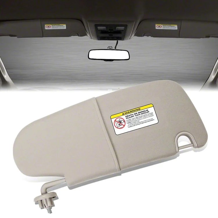 RAM 1500 Replacement Interior Sun Visor; Driver Side; Gray (02-08 RAM