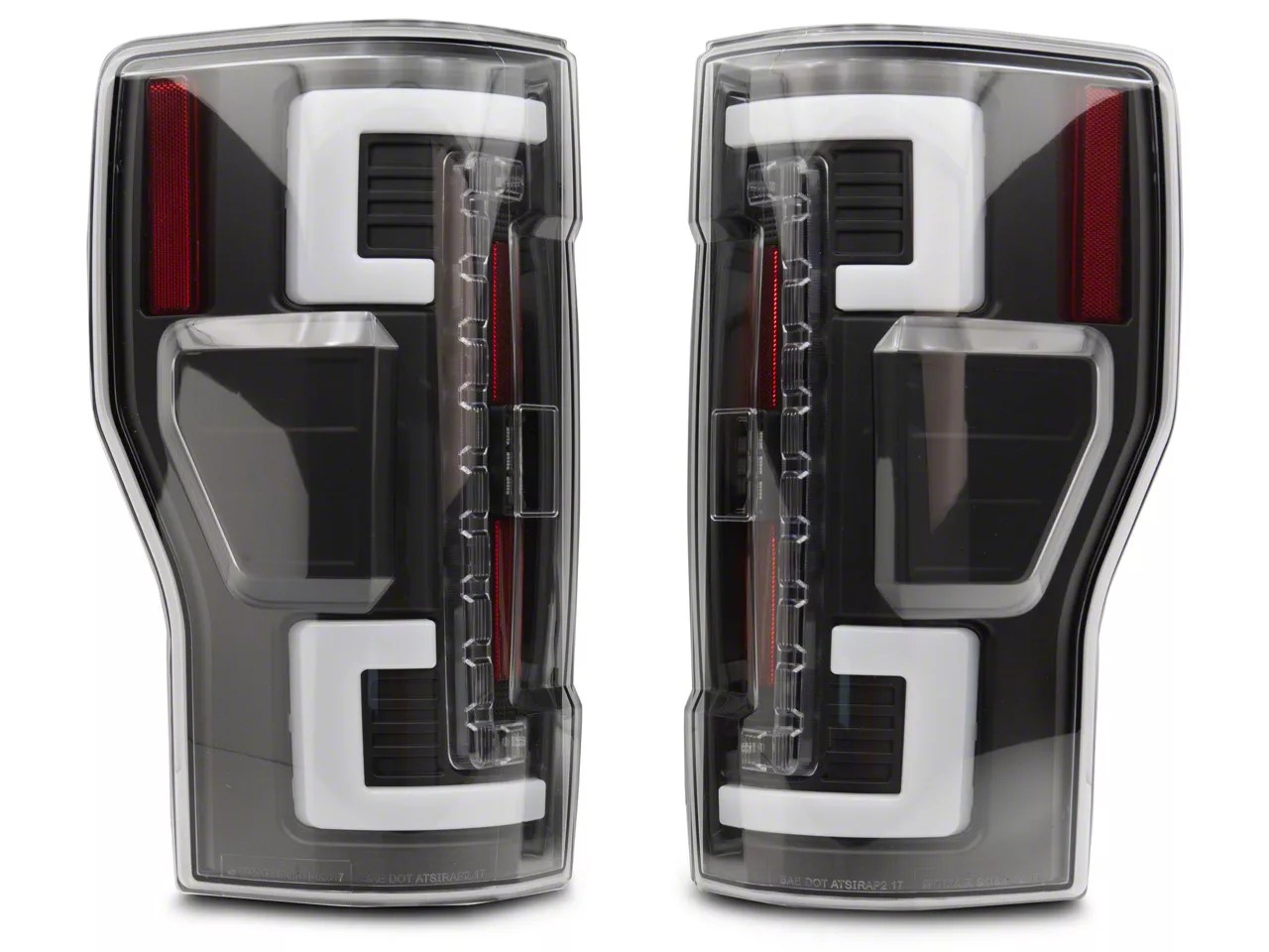 F-250 Super Duty LED Tail Lights; Black Housing; Clear Lens (17-18 F
