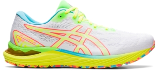 Men's GELCUMULUS 23 White/Safety Yellow Running Shoes ASICS