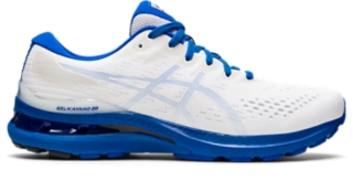 Men's GELKAYANO 28 White/Tuna Blue Running Shoes ASICS