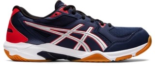 Men's GELROCKET 10 WIDE Peacoat/Pure Silver Volleyball Shoes ASICS