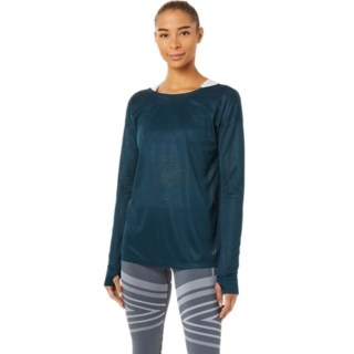 WOMEN'S OPEN BACK LONG SLEEVE TOP French Blue TShirts & Tops ASICS