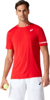 Men's COURT SHORT SLEEVED TEE Classic Red Mens Tennis Clothing ASICS Australia