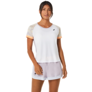 Women's COURT GRAPHIC SHORT SLEEVED TOP Dusk Violet/Brilliant White Womens Tennis Clothing