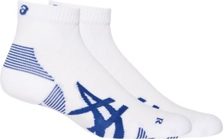 2PPK CUSHION RUN QUARTER SOCK Unisex Brilliant White/Asics Blue