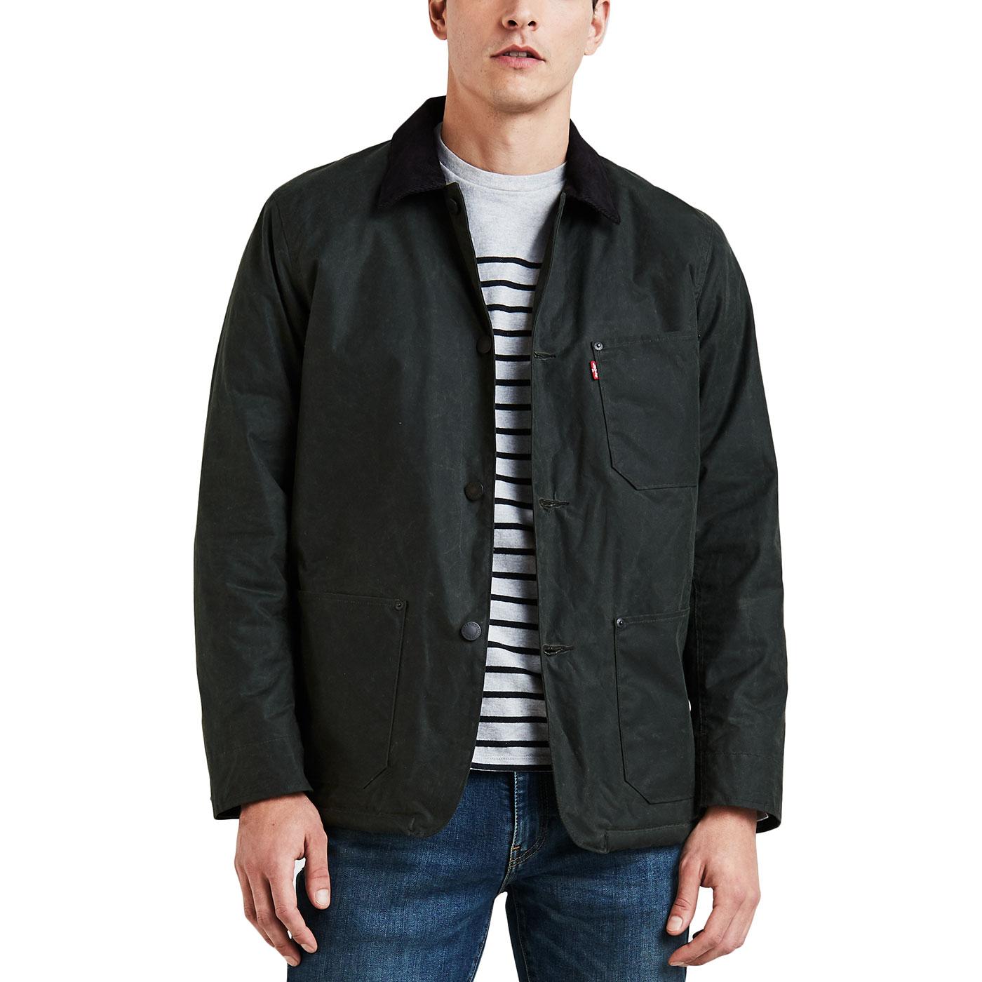 LEVI'S Retro Waxed Sherpa Engineers Jacket in Python Green