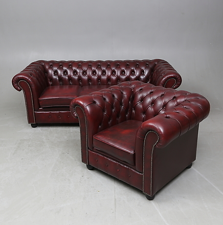 chesterfield soffgrupp Sofa Group, 2 Parts, Chesterfield Style. Furniture - Sofas & Seatings - Auctionet