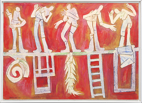 OIDENTIFIERAD KONSTNÄR. FIGURKOMPOSITION I RELIEF, SIGNERAD ZANKOVIC