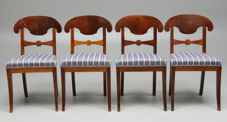 Stolar, 4 St, Karl Johan, 1800-Tal. Möbler - Fåtöljer & Stolar - Auctionet