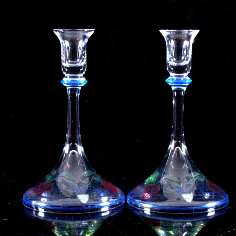 adventsljusstake maja Candles, 1-Pair, Glass, "Maja", Eva Englund, Orrefors. Lighting & Lamps - Candlesticks - Auctionet