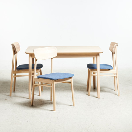 stolab prima vista Marit Stigsdotter & Staffan Lind. "Prima Vista", Dining Group, Stolab, Table And 3 Chairs, Solid Matt Lacquered Birch, Contemporary. Furniture - Tables - Auctionet