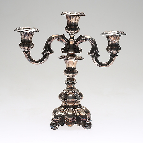 kandelaber silver Candleholder / Candle Laber, Silver, Rococo Style, First Half Of The 20Th Century. Silver & Metal - Silver - Auctionet