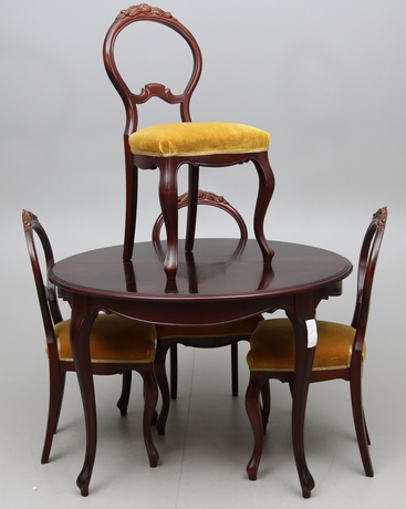 alsterbro möbler Food Group, 5 Parts, Rococo Style, Alsterbro Möbler Second Half Of The 20Th Century. Furniture - Dining Room Furniture - Auctionet
