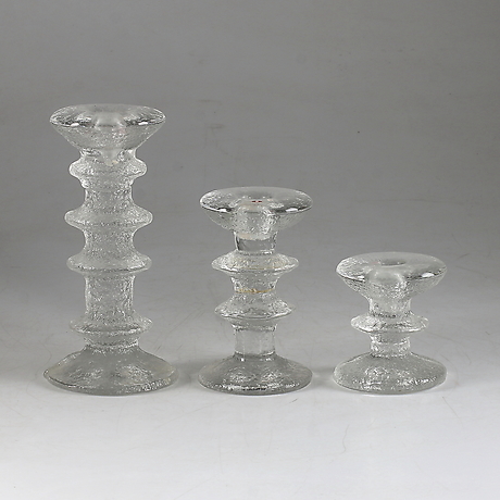 Ljusstakar, 3 St, Glas, "Festivo", Tapio Wirkkala, Iittala. Glas - Övrigt - Auctionet