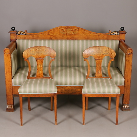 empire möbler Salongsgrupp, 3 Delar, Empire, 1800-Tal. Möbler - Soffor & Sittgrupper - Auctionet