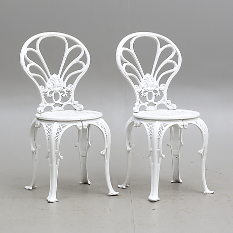 trädgårdsstolar metall Trädgårdsstolar, Ett Par, Gjuten Metall, 1900-Talets Andra Hälft. Möbler - Trädgårdsmöbler - Auctionet