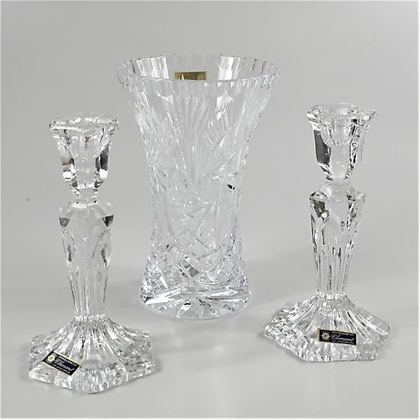 ljusstakar kristall Vas, Ljusstakar 2St. Kristall. Glas - Serviser - Auctionet