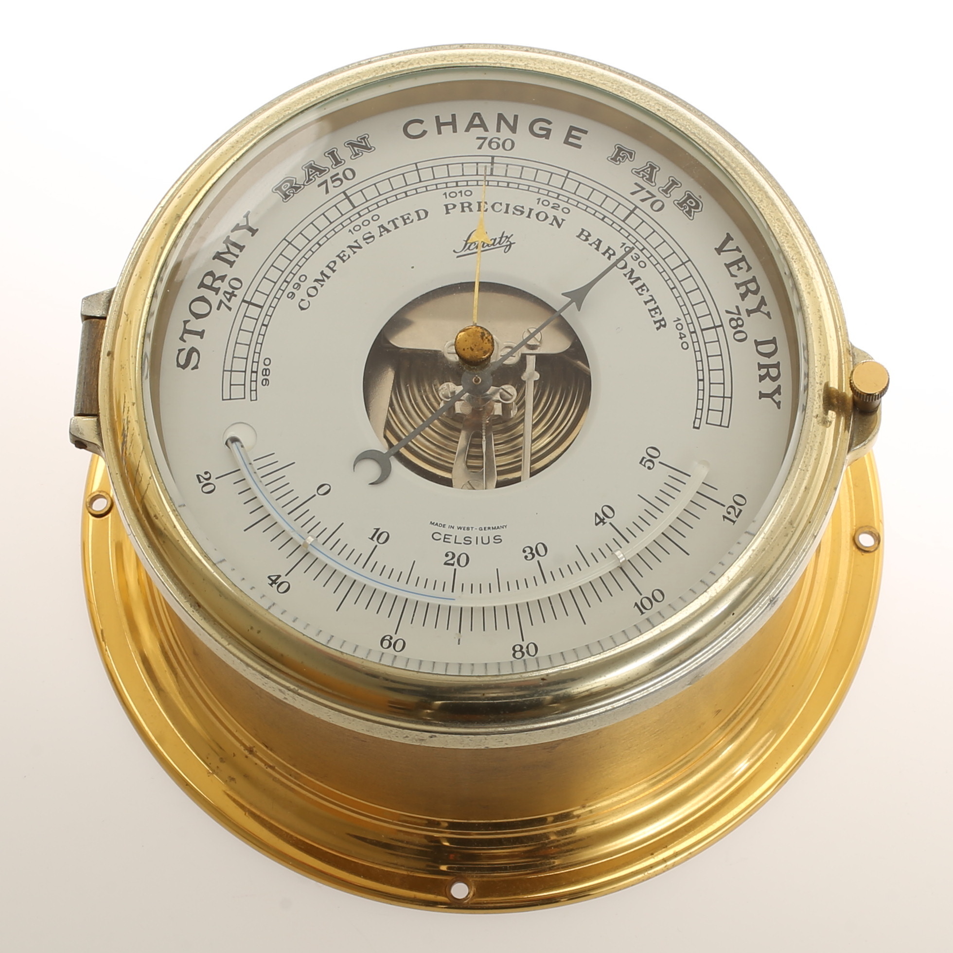 Images for 1220159. SHIP'S CLOCK AND BAROMETER, brass, Schatz.