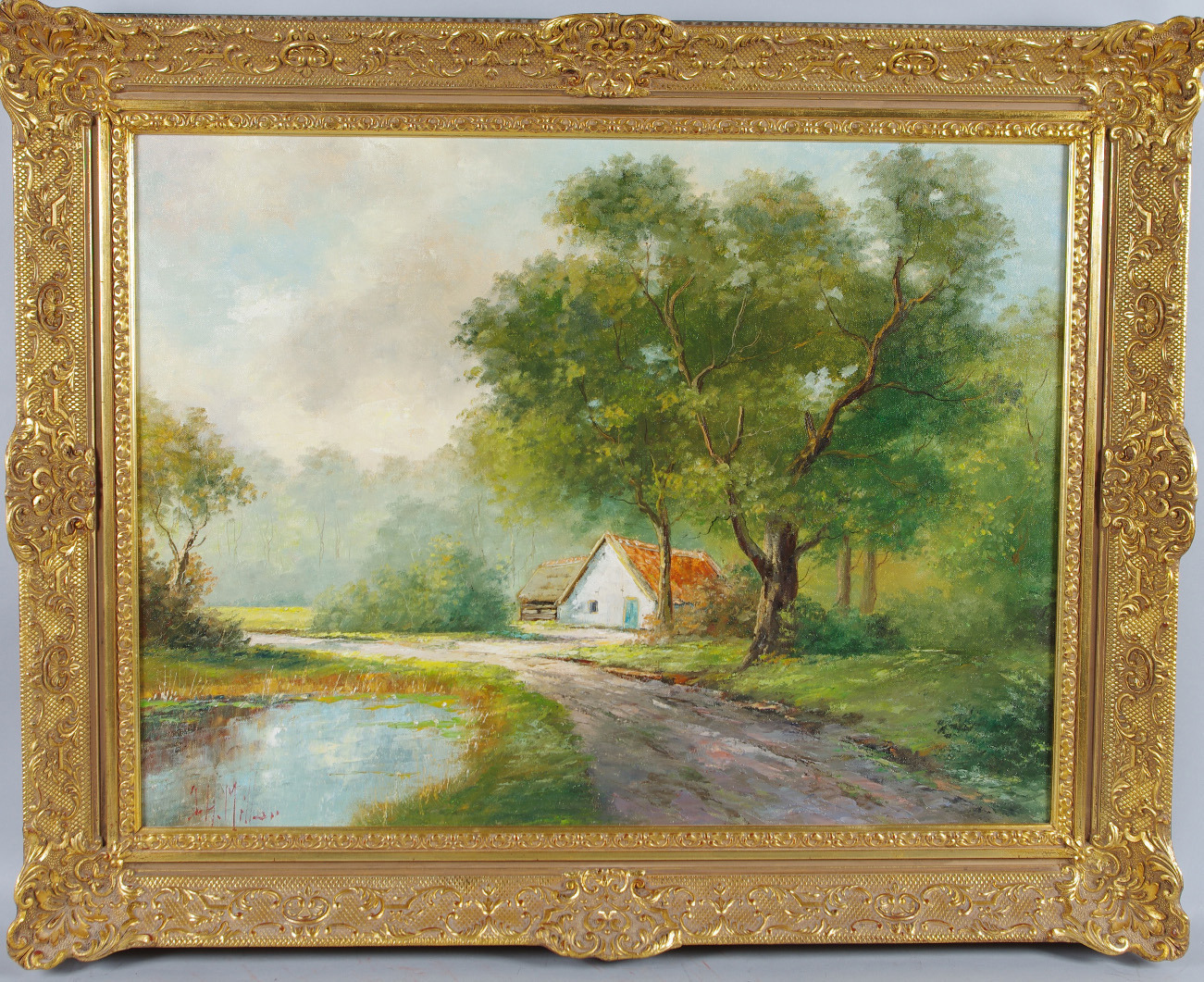 Images for 140951. J. H. MILLER. Landscape with houses, oil on canvas