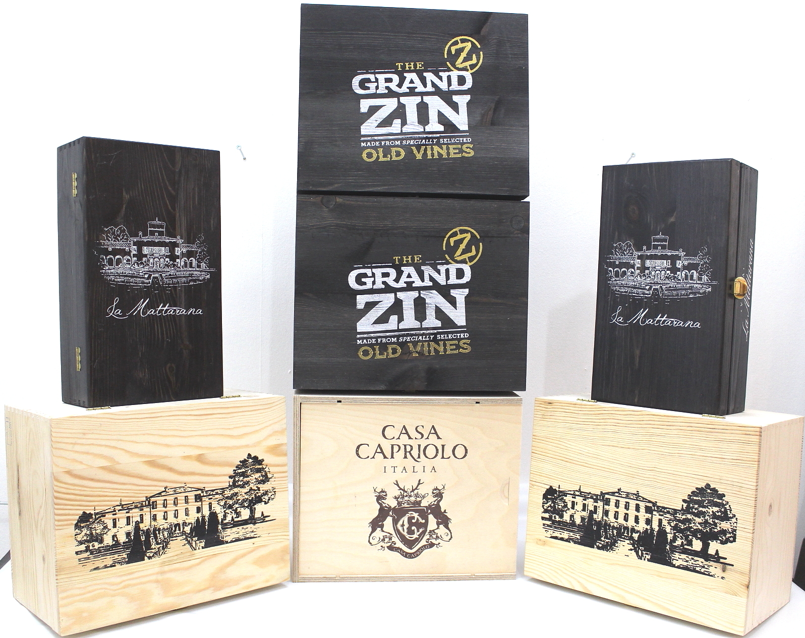 VINLÅDOR av trä, 7 st. Övrigt Övrigt