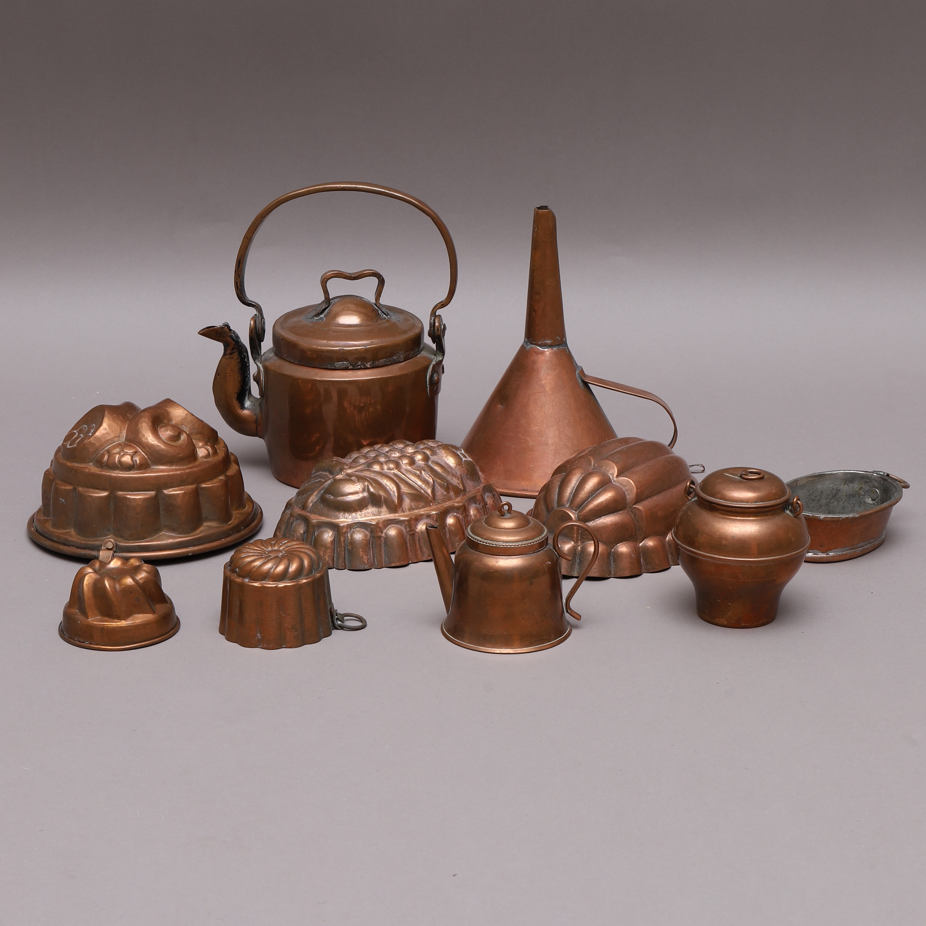 COPPER ITEMS, 10 pcs, 18 / 1900s. Silver & Metal Pewter, Brass