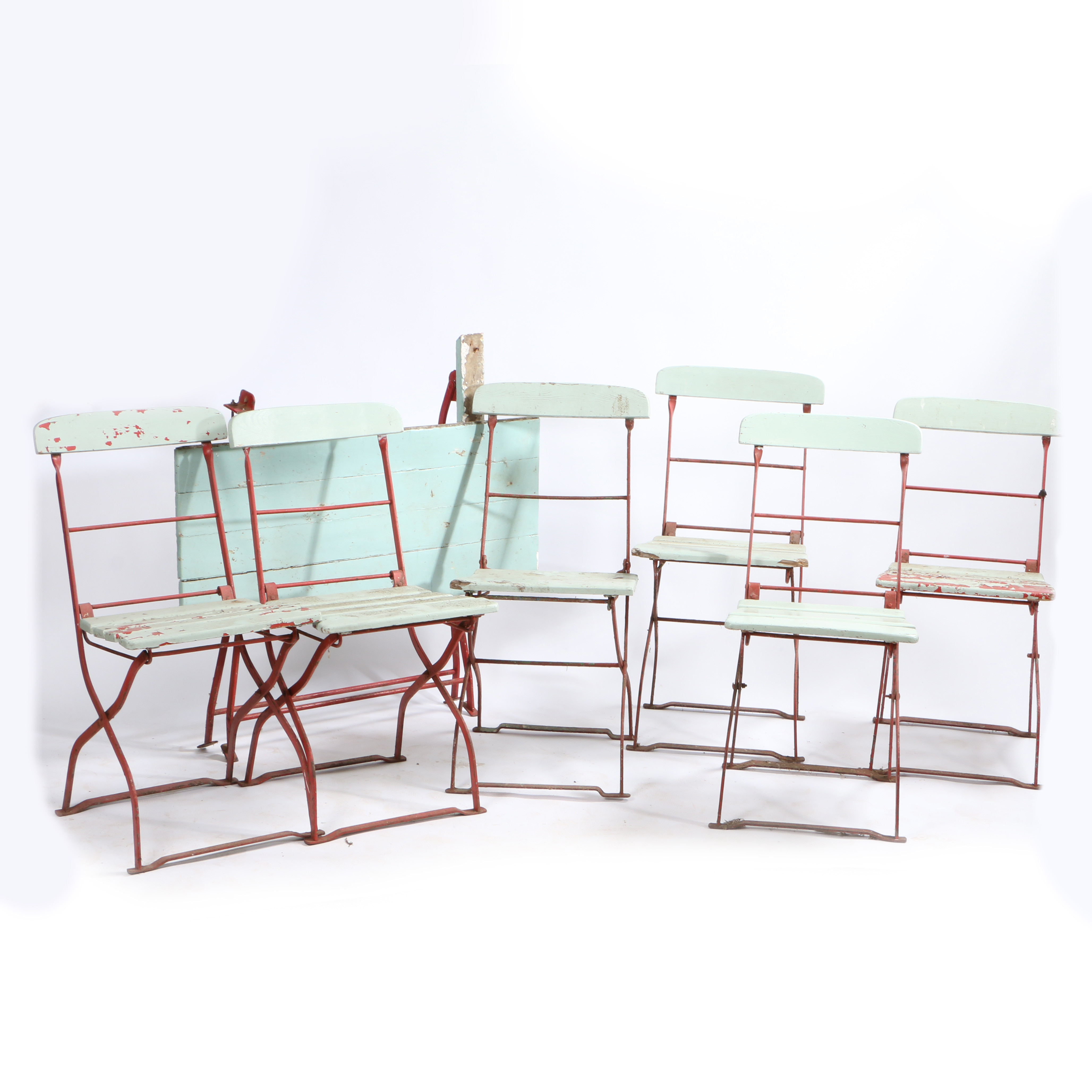 Images for 3369909. A SET OF SIX FRENCH PATIO CHAIRS AND TABLE.