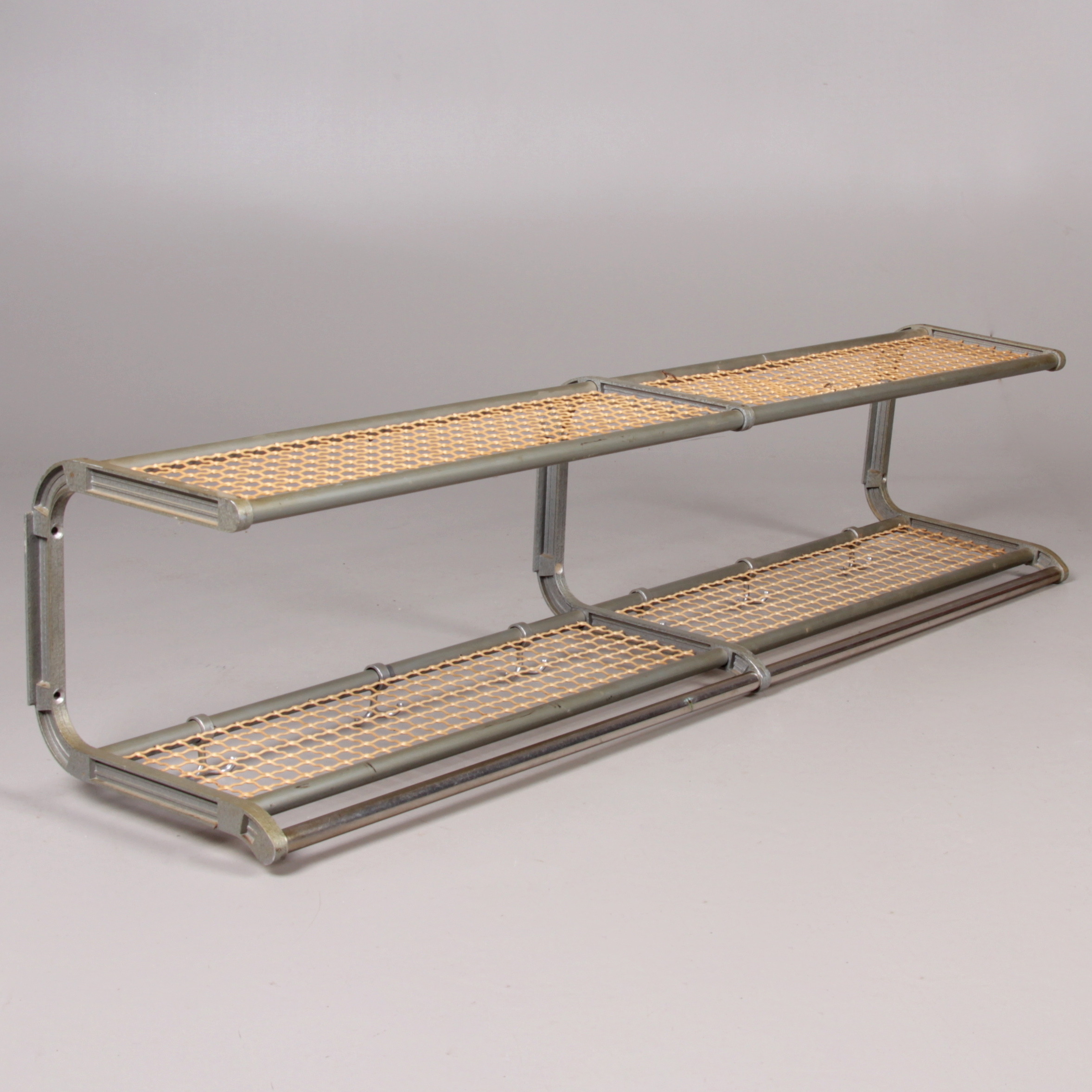 HAT SHELF, metal, 1950s. Furniture Other