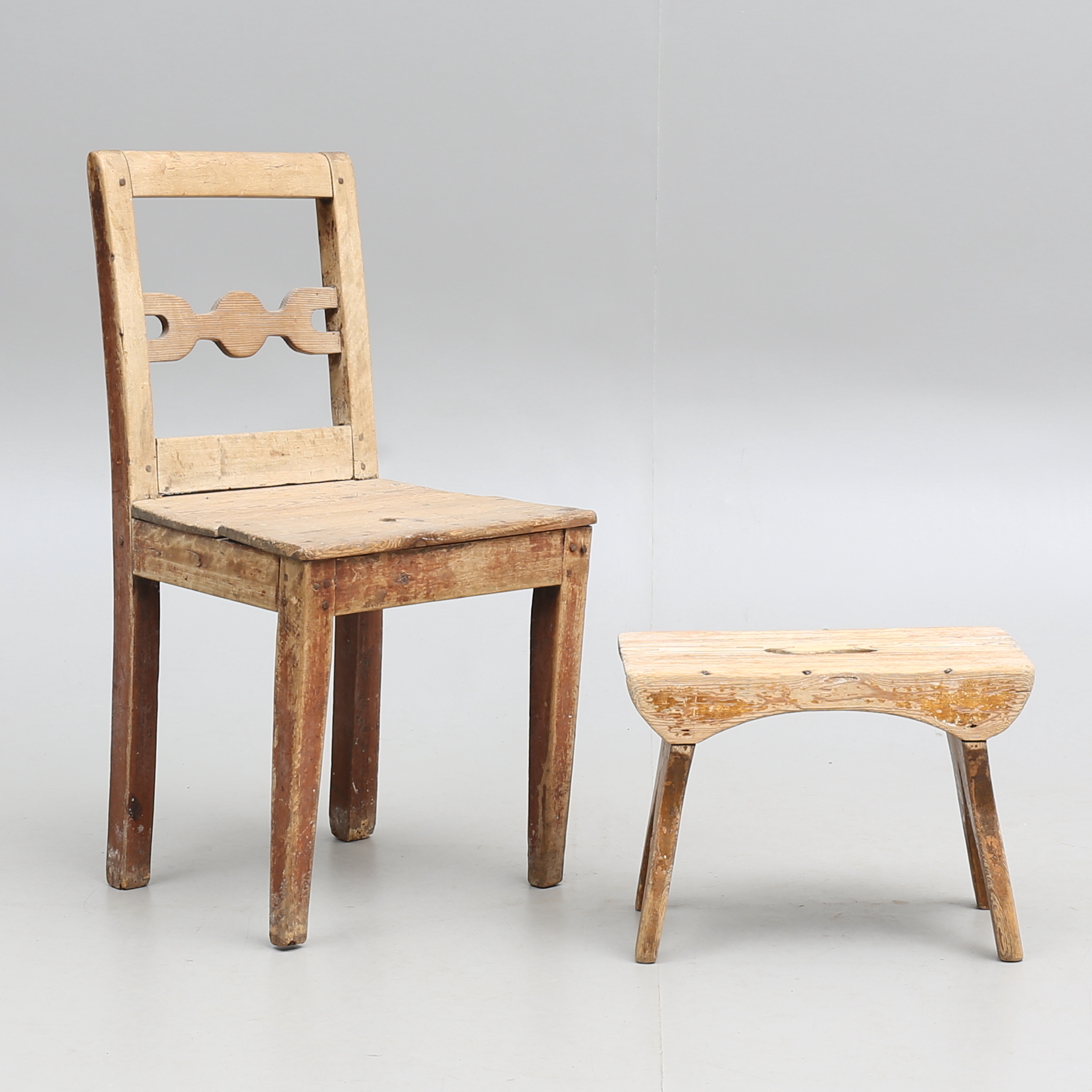 Pall Stol STOL, samt PALL, 1800tal. Allmoge Möbler