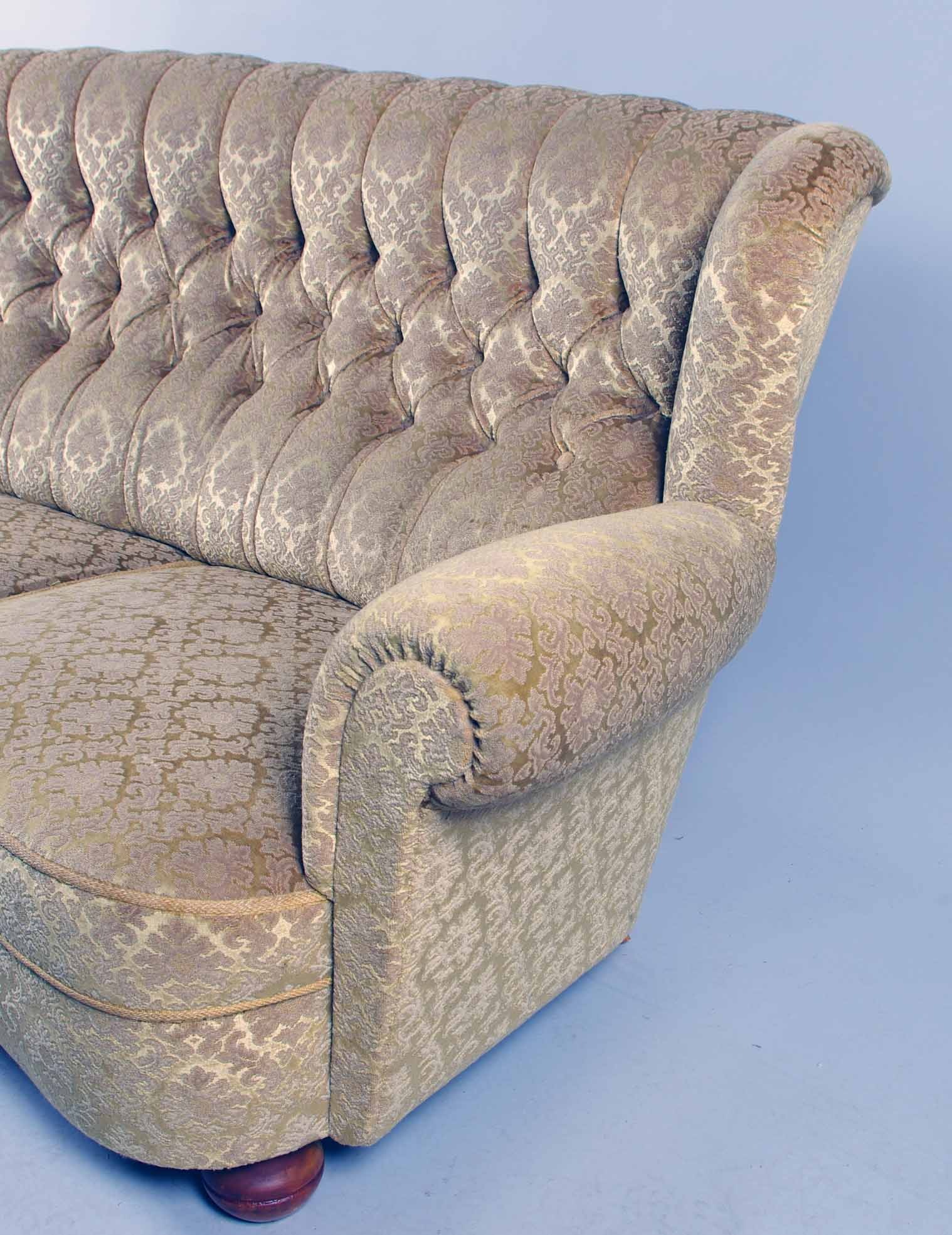 Soffa Plysch SOFFA, gul plysch, 1940tal. Möbler Soffor & Sittgrupper