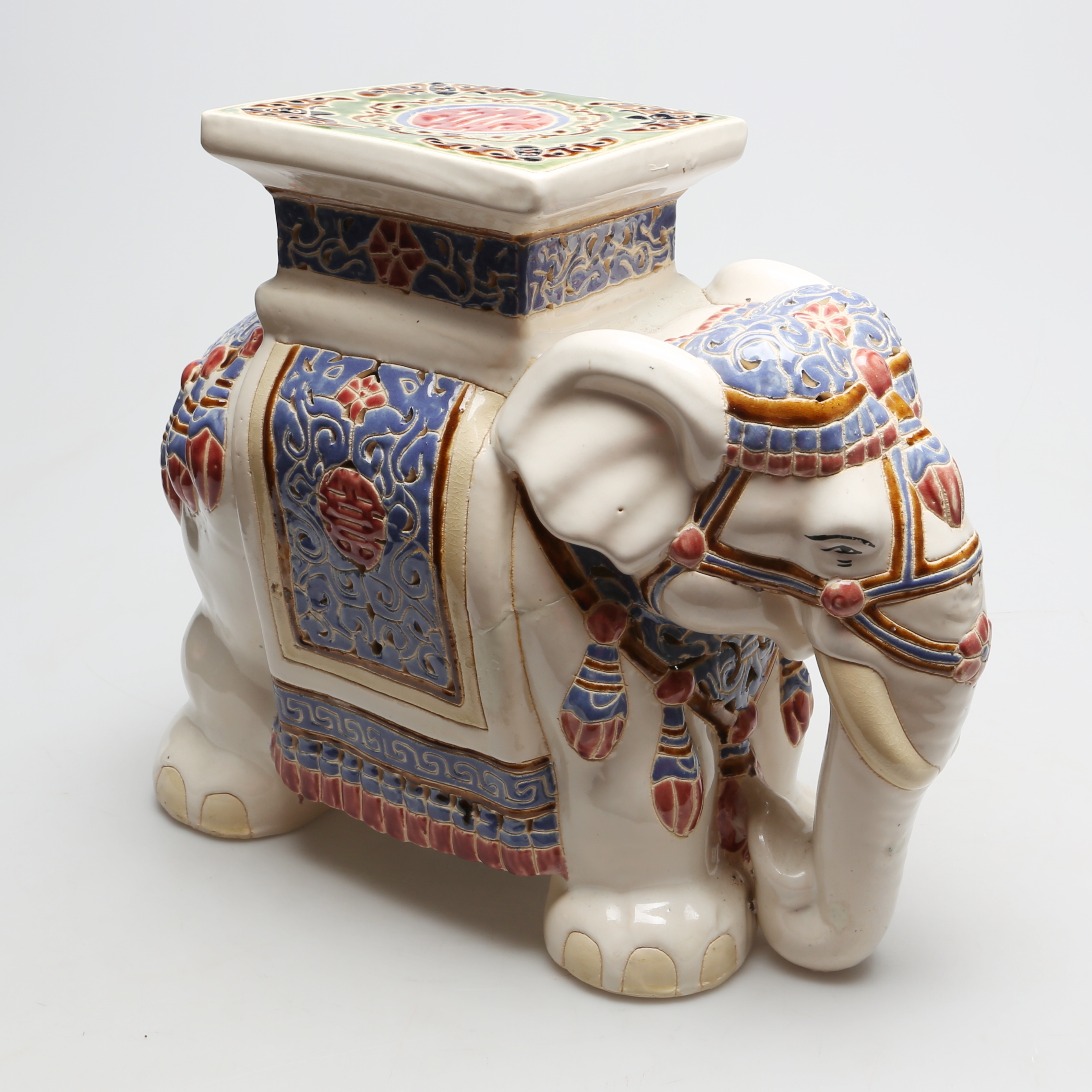 Images for 760850. PEDESTAL, elephant, ceramic.