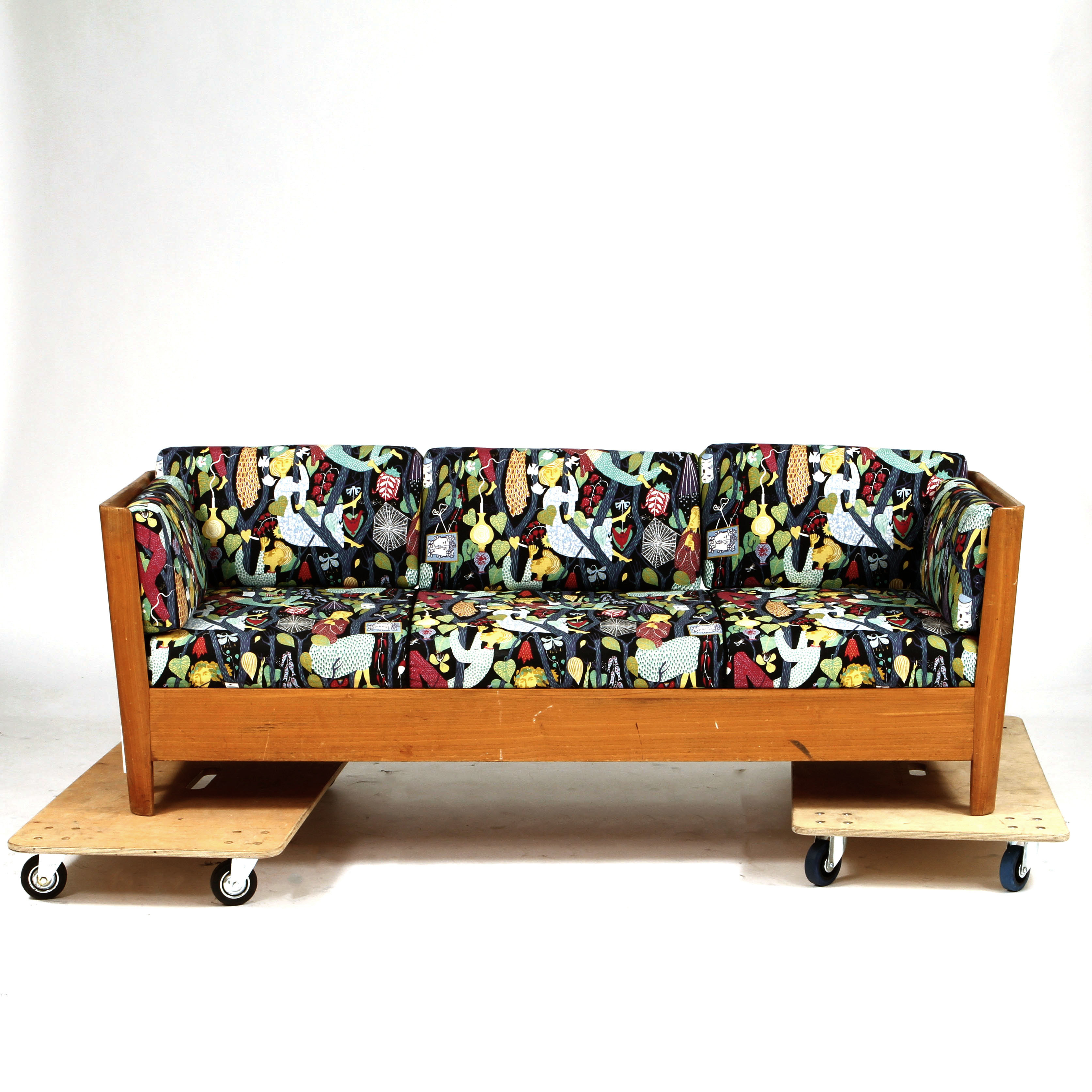 Images for 860041. SOFA BED, Carl Malmsten with fabric by Stig Lindberg