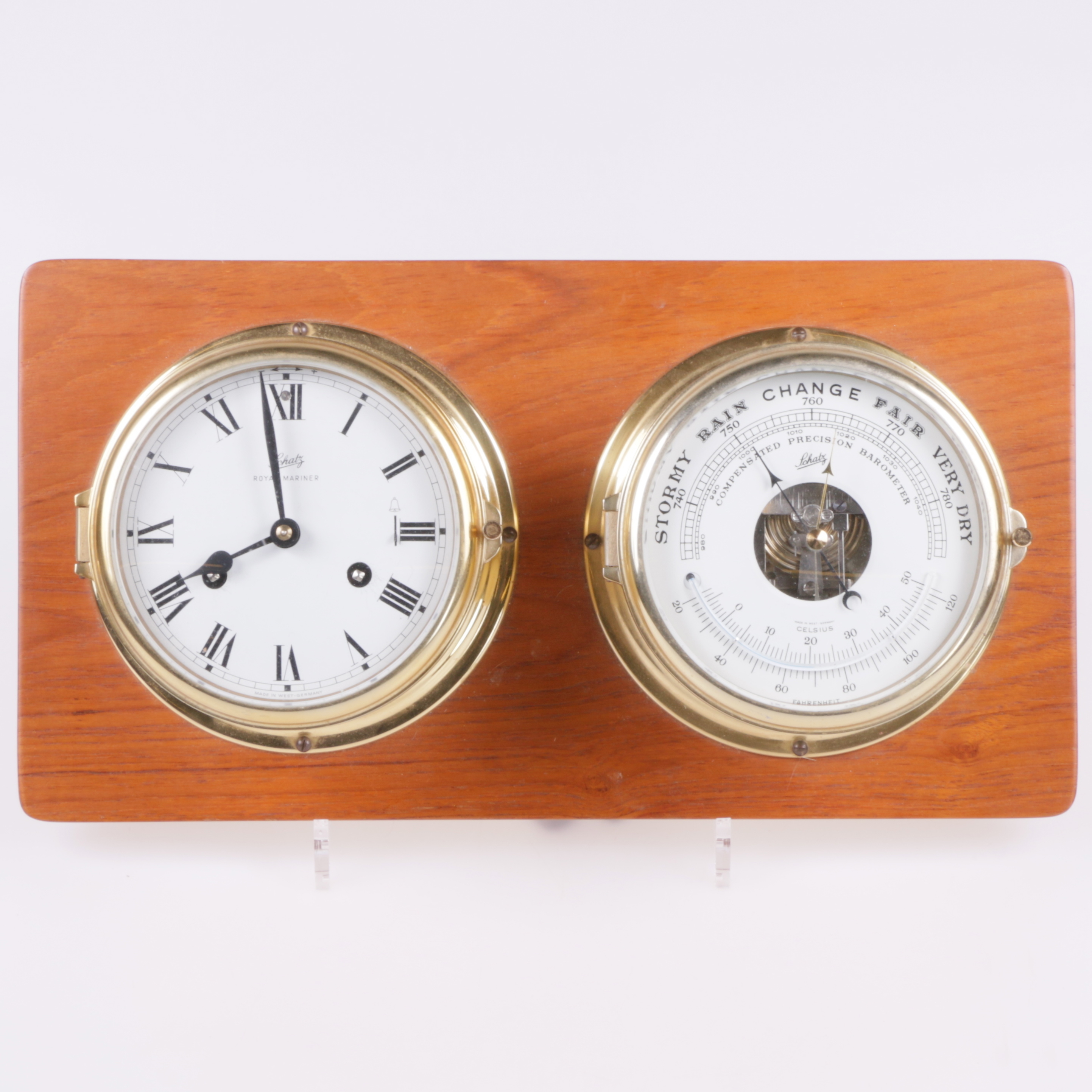 Images for 897426. SHIP'S CLOCK, and barometer, brass, Royal Mariner