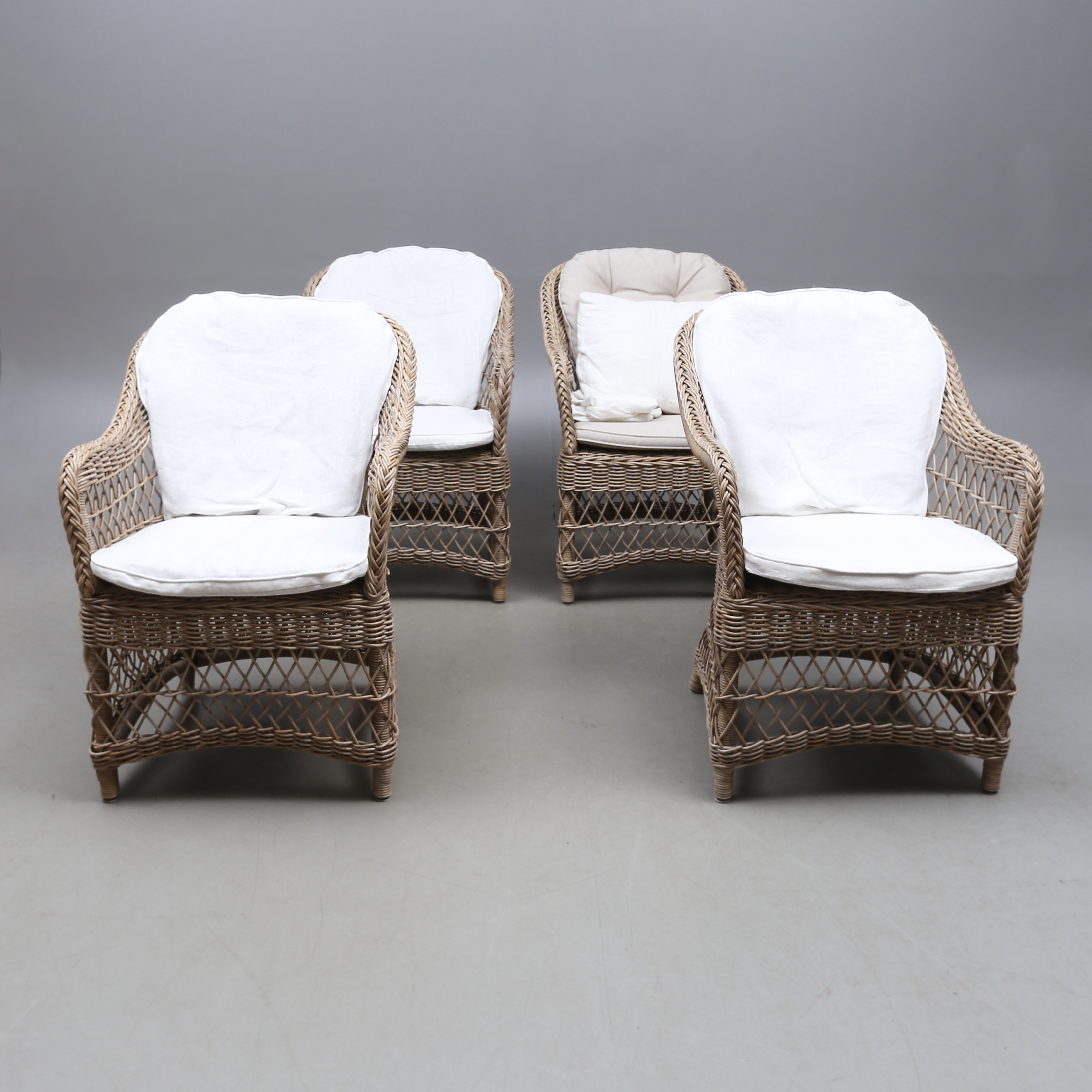 Basket Chairs, 4 Pcs, Atleve, 2000S. Furniture - Garden Furniture - Auctionet