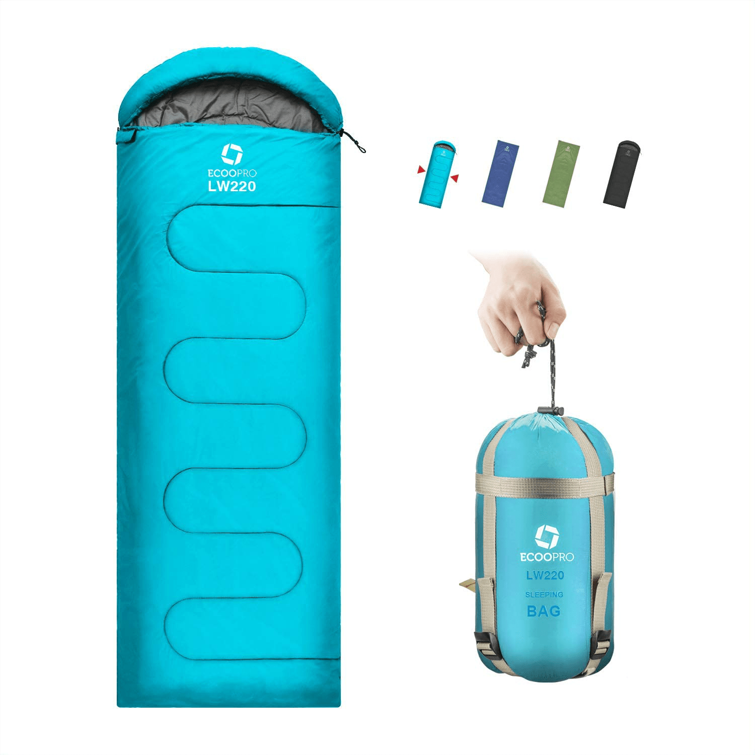 ECOOPRO Warm Weather Sleeping Bag Portable, Waterproof, Compact
