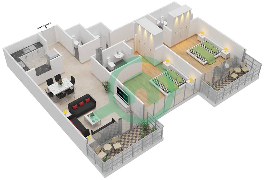 Floor plans for Unit 8 2bedroom Apartments in La Riviera Apartments