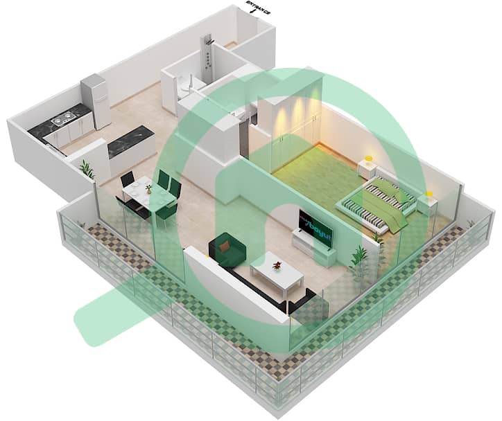 Floor plans for Unit 108 1bedroom Apartments in City Apartments