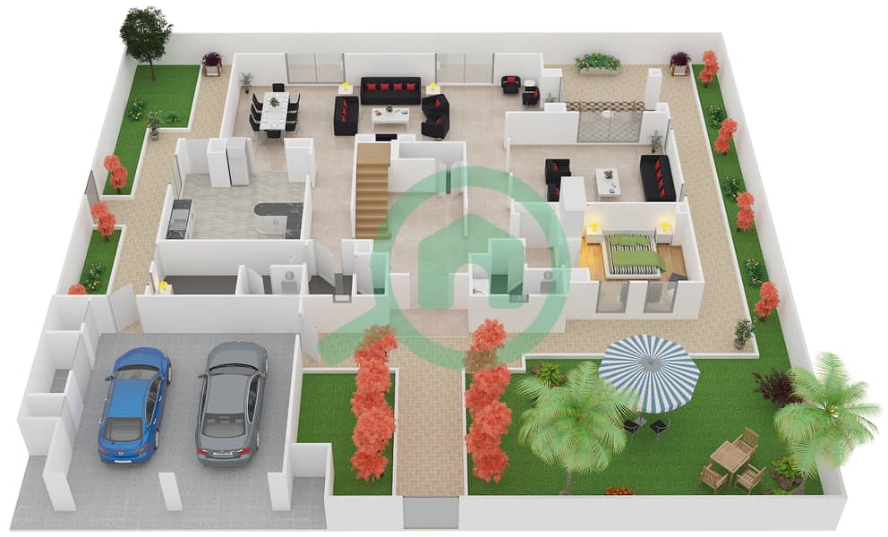Floor plans for Type B 5bedroom Villas in Victory Heights Bayut Dubai