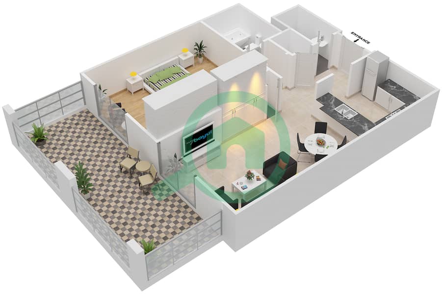 Floor plans for Suite G08,G33 1bedroom Apartments in Arno Tower A