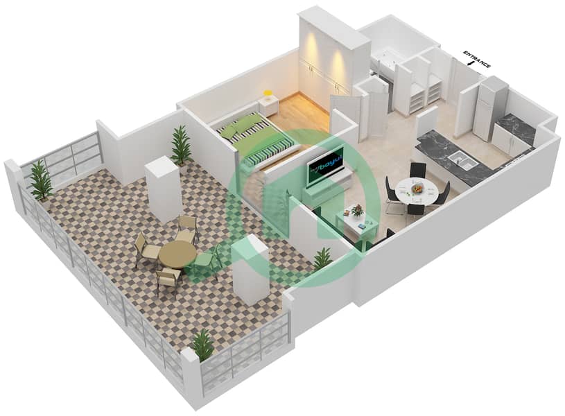 Floor plans for Suite G07,G34 1bedroom Apartments in Arno Tower A
