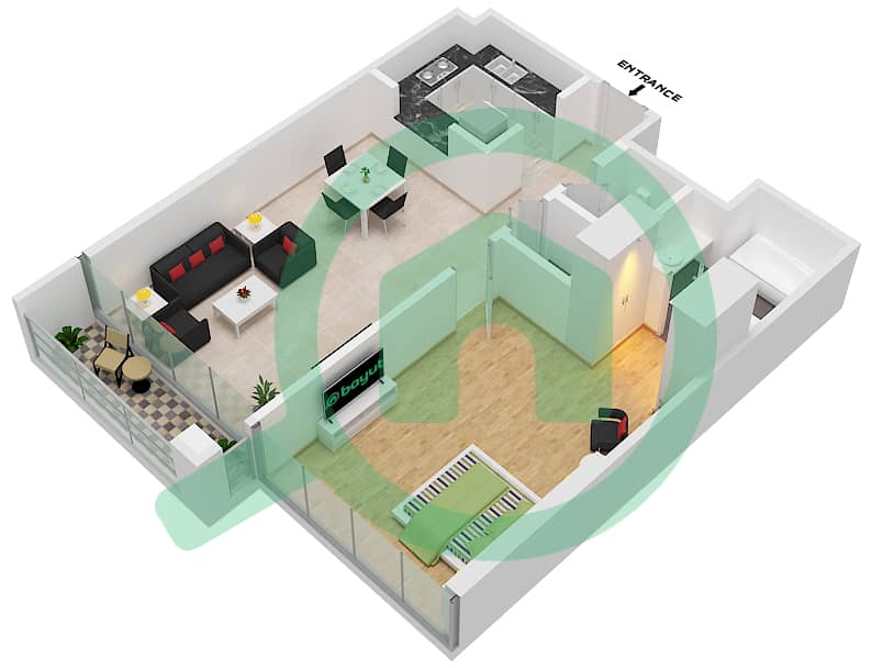 Floor plans for Unit 5FLOOR 1 1bedroom Apartments in La Riviera Apartments Bayut Dubai