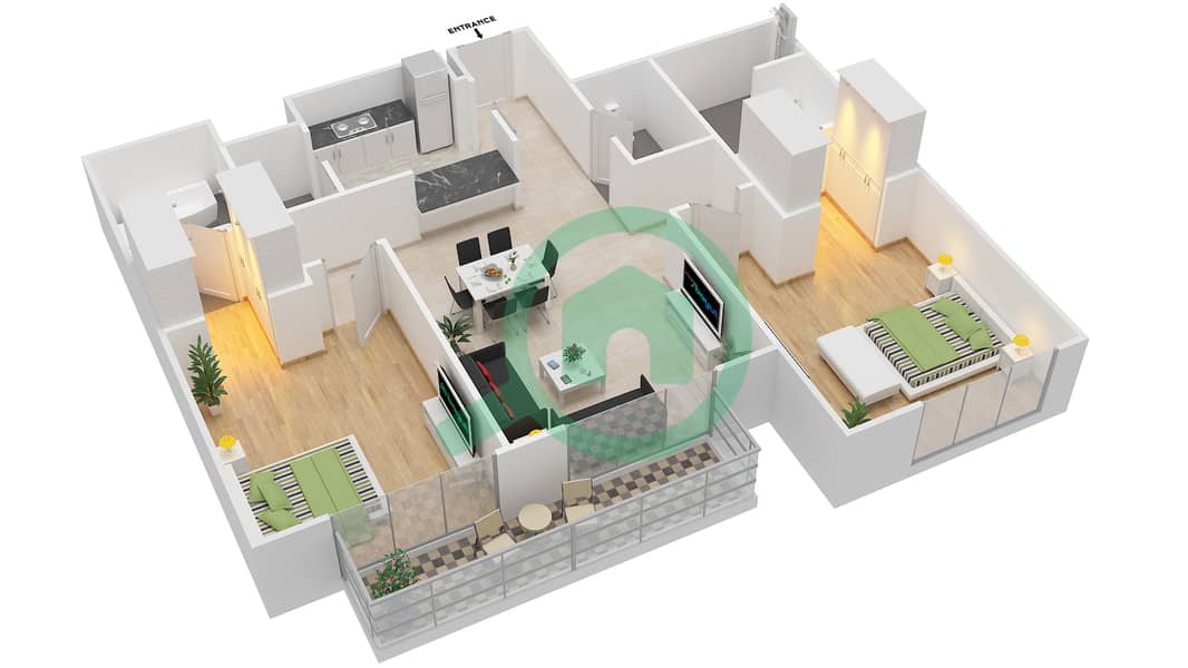 Floor plans for Unit 1109,1110,1210,1211 2bedroom Apartments in